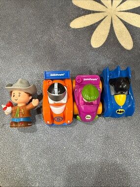 Fisher-Price Little People Toy Car & Figure Set - Blue, Orange, Purple, Tan